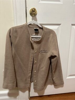Harley-Davidson Taupe Fleece Button Jacket